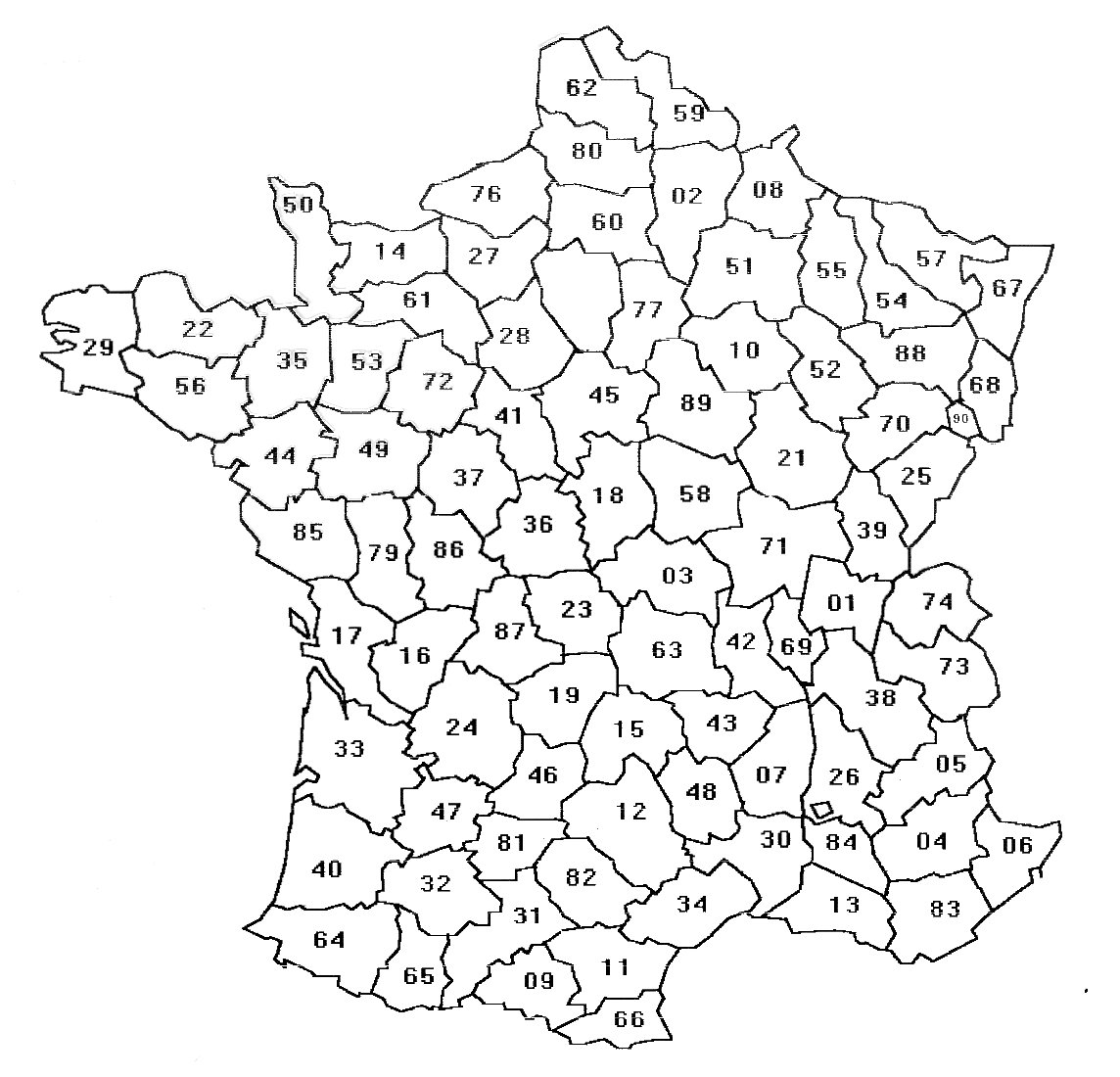 Carte Departement France